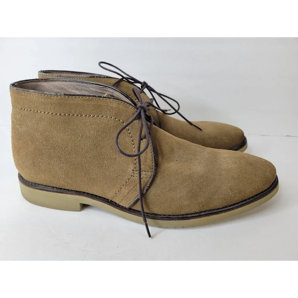 Joseph Abboud Mens Tan Brown Genuine Italian Suede Chukka Desert Boots Sz. 9.5